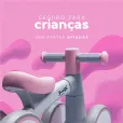 Bicicleta De Equilíbrio Infantil S/ Pedal Rosa 4 Rodas 